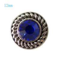 (image for) Mini Snap 12mm - Rhinestone Faceted Dark Blue