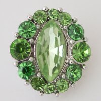 (image for) Snap Jewelry Rhinestone - Faceted Oval Center - Green