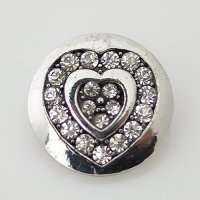 (image for) Snap Jewelry Rhinestone - Heart Double Clear