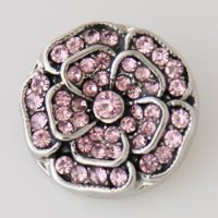 (image for) Snap Jewelry Rhinestone - Flower Pink