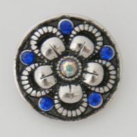 (image for) Snap Jewelry Rhinestone - Flower Blue & AB