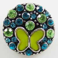 (image for) Snap Jewelry Rhinestone - Butterfly Blue and Lime Green