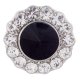 (image for) Snap Jewelry Rhinestone - Faceted Center - Black & Clear