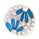 (image for) Snap Jewelry Enamel - Flower Blue Petals & Rhinestone