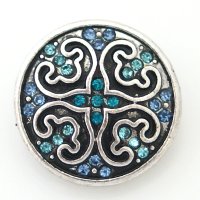 (image for) Snap Jewelry Rhinestone Scroll - Light Blue