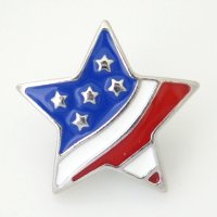 (image for) Snap Jewelry Enamel - Flag USA Star