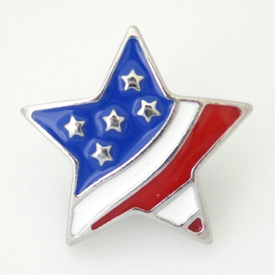 (image for) Snap Jewelry Enamel - Flag USA Star - Click Image to Close