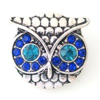 (image for) Snap Jewelry Rhinestone - Owl Blue & Teal