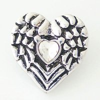 (image for) Snap Jewelry Rhinestone - Angel Wings Heart Clear