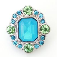 (image for) Snap Jewelry Rhinestone - Designer Faceted Light Blue & Peridot