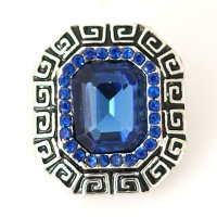 (image for) Snap Jewelry Rhinestone - Emerald Cut Blue