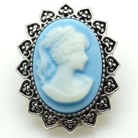 (image for) Snap Jewelry Stone - Victorian Cameo Light Blue