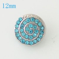 (image for) Mini Snap 12mm - Rhinestone Swirl Light Blue