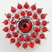 (image for) Snap Jewelry Rhinestone - Faceted Circle Cluster - Red