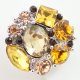 (image for) Snap Jewelry Rhinestone - Multi Cluster - Yellow & Beige Shades