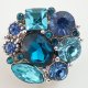 (image for) Snap Jewelry Rhinestone - Multi Cluster - Blue Shades