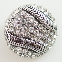 (image for) Snap Jewelry Rhinestone - Baseball - Clear