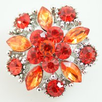 (image for) Snap Jewelry Rhinestone - Faceted Designer - Orange Cluster