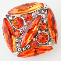 (image for) Snap Jewelry Rhinestone - Faceted Oval Crystal - Orange