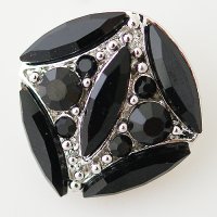 (image for) Snap Jewelry Rhinestone - Faceted Oval Crystal - Black