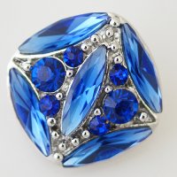 (image for) Snap Jewelry Rhinestone - Faceted Oval Crystal - Blue