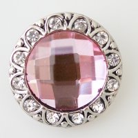 (image for) Snap Jewelry Rhinestone - Faceted Crystal Design - Pink