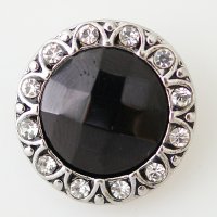 (image for) Snap Jewelry Rhinestone - Faceted Crystal Design - Black