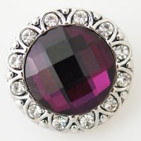 (image for) Snap Jewelry Rhinestone - Faceted Crystal Design - Purple