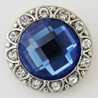 (image for) Snap Jewelry Rhinestone - Faceted Crystal Design - Blue