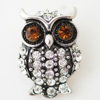 (image for) Snap Jewelry Rhinestone - Owl Amber Eyes