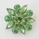 (image for) Snap Jewelry Rhinestone - Faceted Flower Design - Lime Peridot