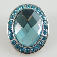 (image for) Snap Jewelry Rhinestone - Faceted Oval - Light Blue