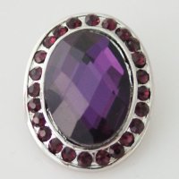 (image for) Snap Jewelry Rhinestone - Faceted Oval - Purple