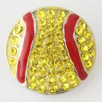 (image for) Snap Jewelry Rhinestone - Softball Yellow & Red