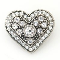 (image for) Snap Jewelry Rhinestone - Heart Clear