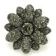 (image for) Snap Jewelry Rhinestone Antique Flower Gray fits 18-20mm