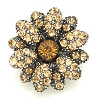 (image for) Snap Jewelry Rhinestone - Flower Tan