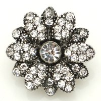 (image for) Snap Jewelry Rhinestone - Antique Flower Clear