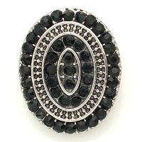 (image for) Snap Jewelry Rhinestone - Oval Black