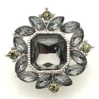 (image for) Snap Jewelry Rhinestone - Square Gray Stone