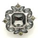 (image for) Snap Jewelry Rhinestone - Square Gray Stone