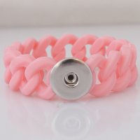 (image for) Snap Jewelry Bracelet Silicone Stretch - Pink Single Snap