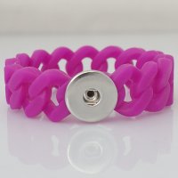 (image for) Snap Jewelry Bracelet Silicone Stretch - Fuchsia Single Snap