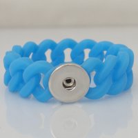 (image for) Snap Jewelry Bracelet Silicone Stretch - Blue Single Snap