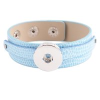 (image for) Snap Jewelry Leather Bracelet - Light Blue