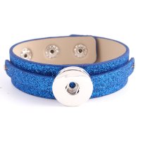 (image for) Snap Jewelry Leather Bracelet - Sparkle Blue