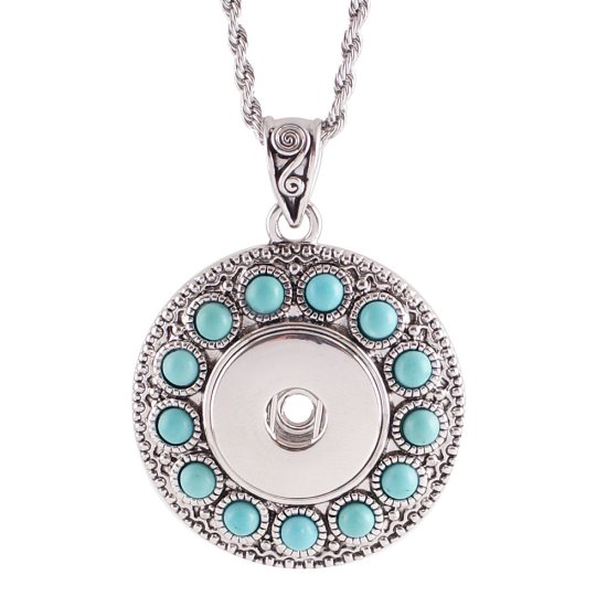 (image for) Snap Jewelry Pendant Turquoise Gemstone 18-20mm - Click Image to Close