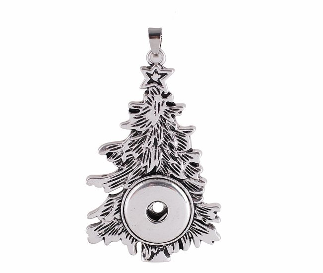 (image for) Snap Jewelry Pendant - Holiday Christmas Tree - Click Image to Close