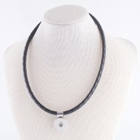 (image for) Snap Jewelry Leather Necklace - Black