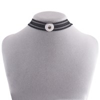 (image for) Snap Choker Necklace - Black & Mesh